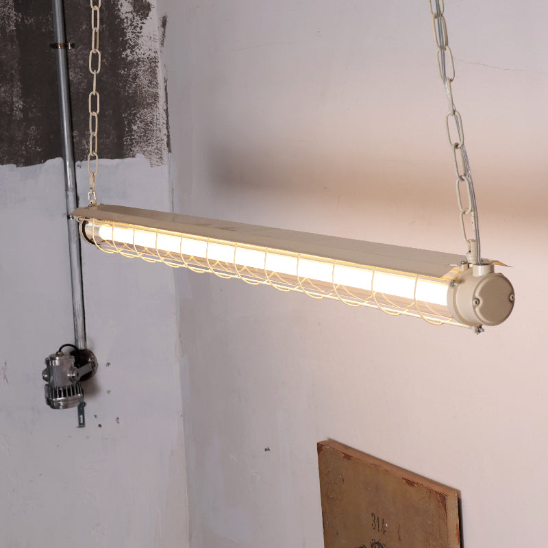 Horizontal Glass Cylinder Pendant Light with LED Strips – Metal Body, 48 in Long, Modern Industrial for Dining Room Kitchen Island | Lonoma