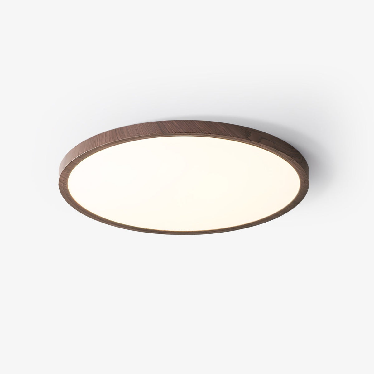Flush Mount LED Ceiling Light with Wood-Look Finish – Round Ultra-Slim Panel for Bedroom, Living Room, Kitchen | Lonoma