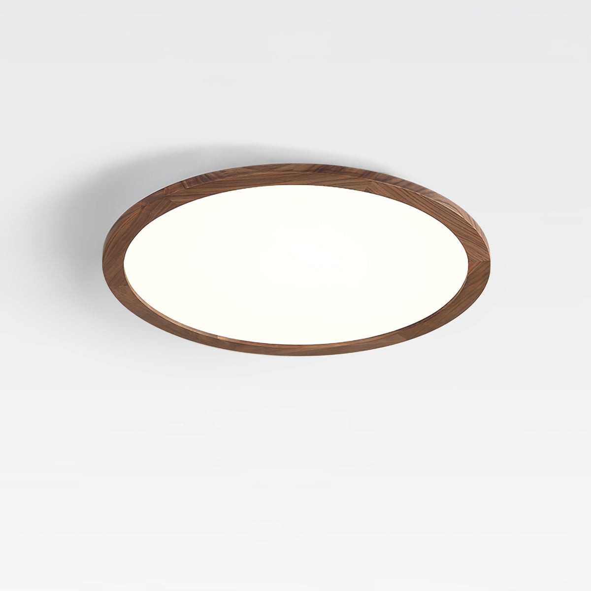 Flush Mount LED Ceiling Light with Wood-Look Finish – Round Ultra-Slim Panel for Bedroom, Living Room, Kitchen | Lonoma