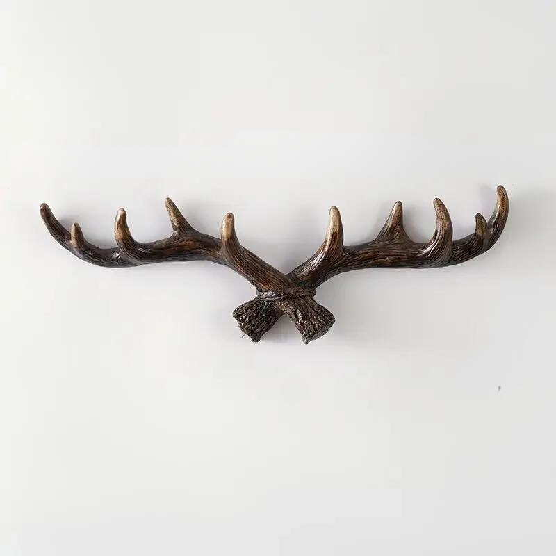 Patère murale forme bois de cerf en résine vintage 3 tailles décoration entrée couloir style rustique bohème | Koossa