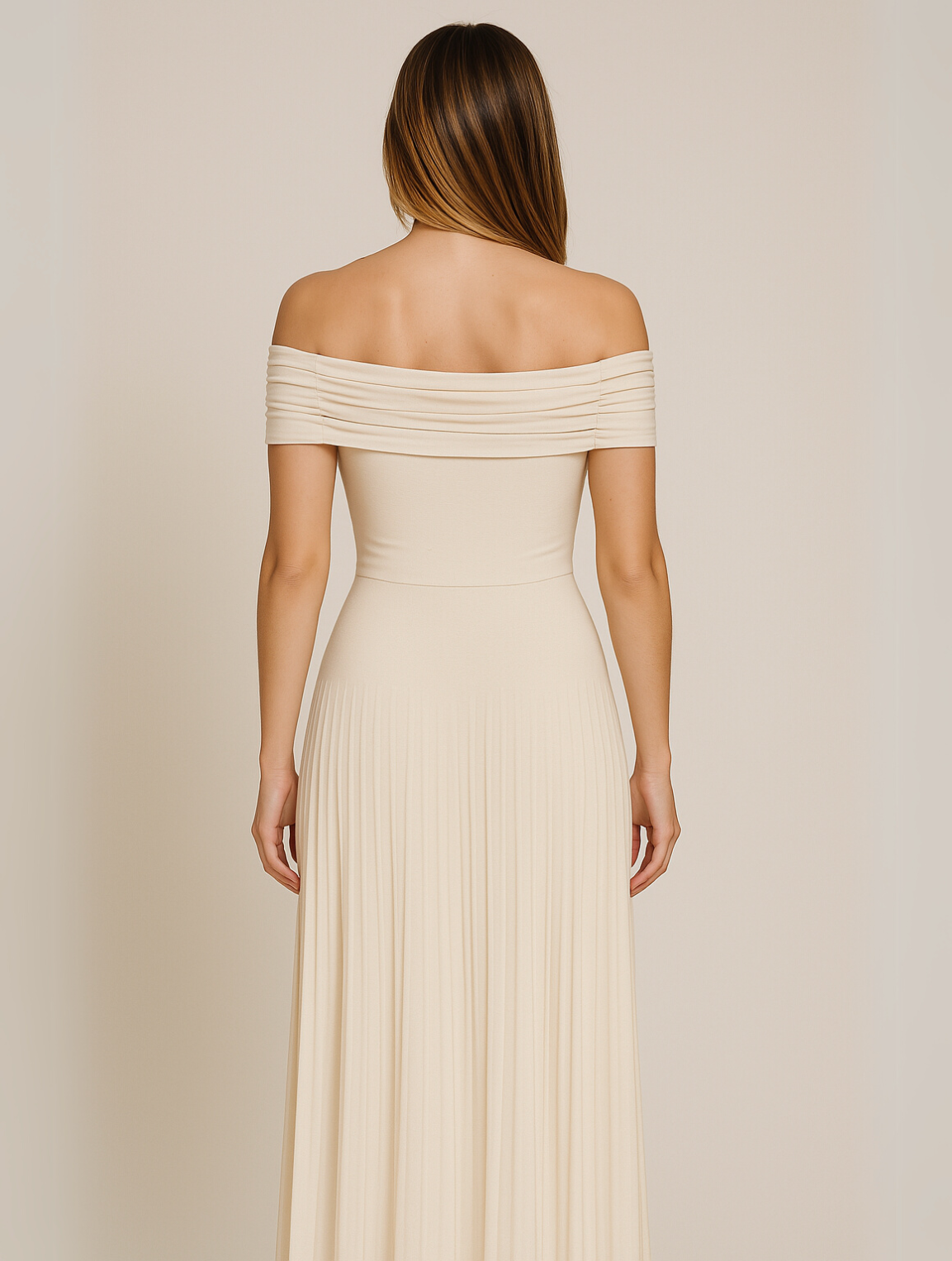 Women's Elegant Pleated Maxi Dress in Luxe Fabric for Special Occasions Weddings Receptions Evening Celebrations Formal Events | Koossa