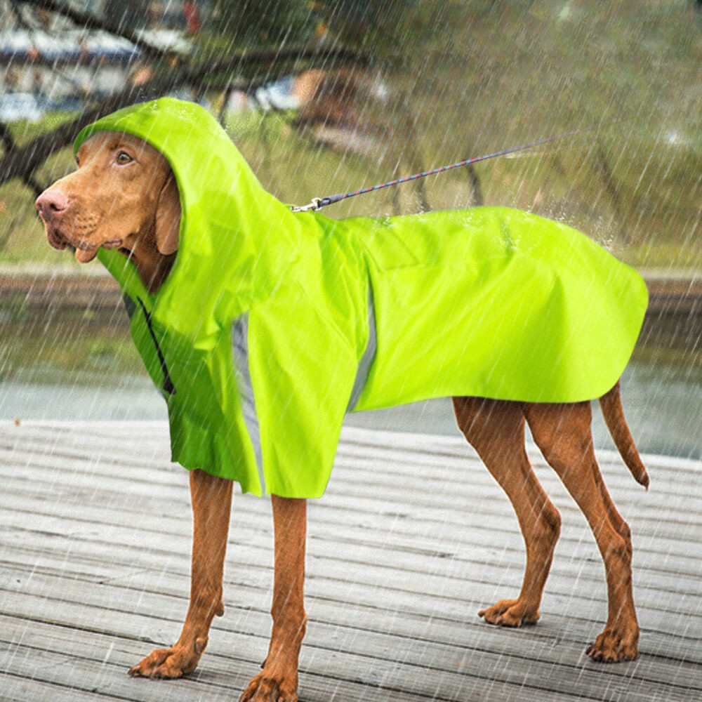 Dog Raincoat Waterproof Hooded Reflective Lightweight Rain Jacket Small Medium Large Dog Poncho Outdoor Walk Yellow Orange Blue Pink Green | Koossa