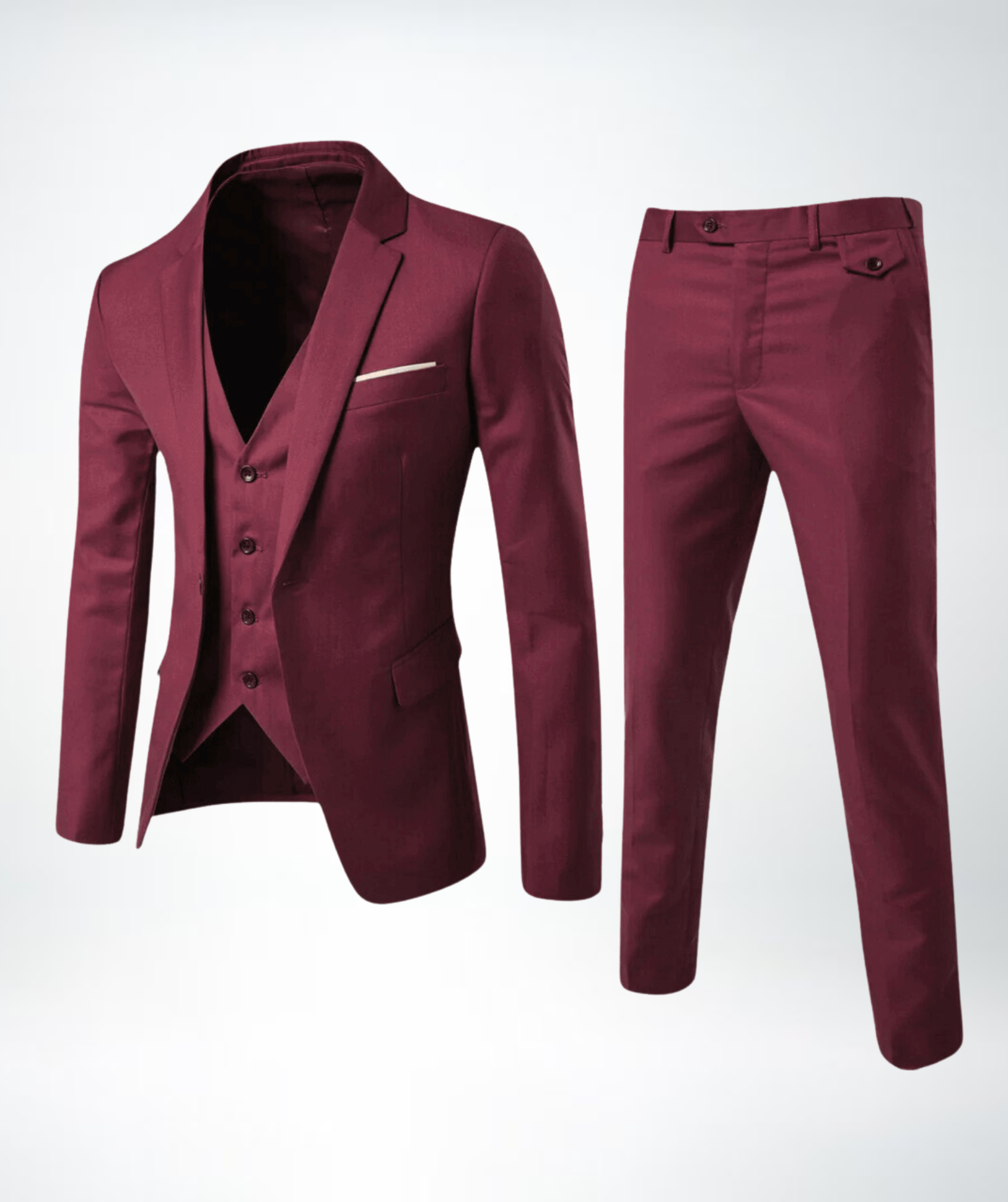 Men's Three-Piece Suit with Waistcoat — Classic Formal Suit for Weddings & Business | Koossa
