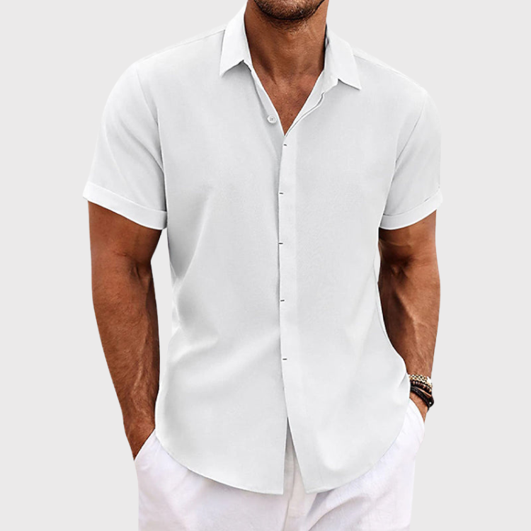 Men's Short-Sleeved Summer Shirt — Classic Breathable Shirt for Casual Wear & Warm Days | Koossa
