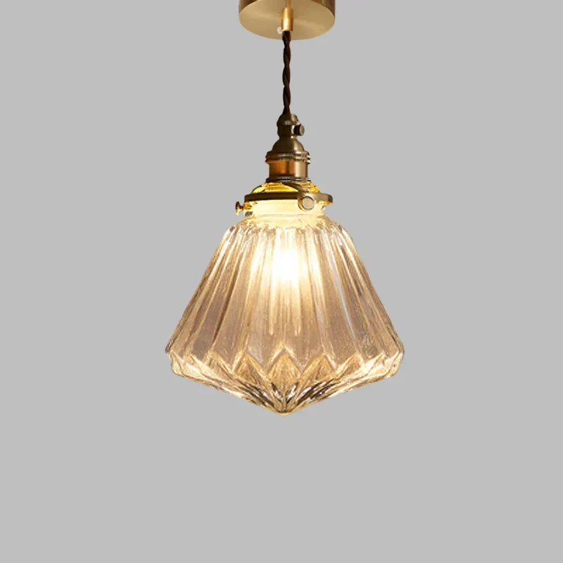 Suspension verre cristal transparent style scandinave rétro E27 15 cm salon salle à manger minimaliste | Koossa