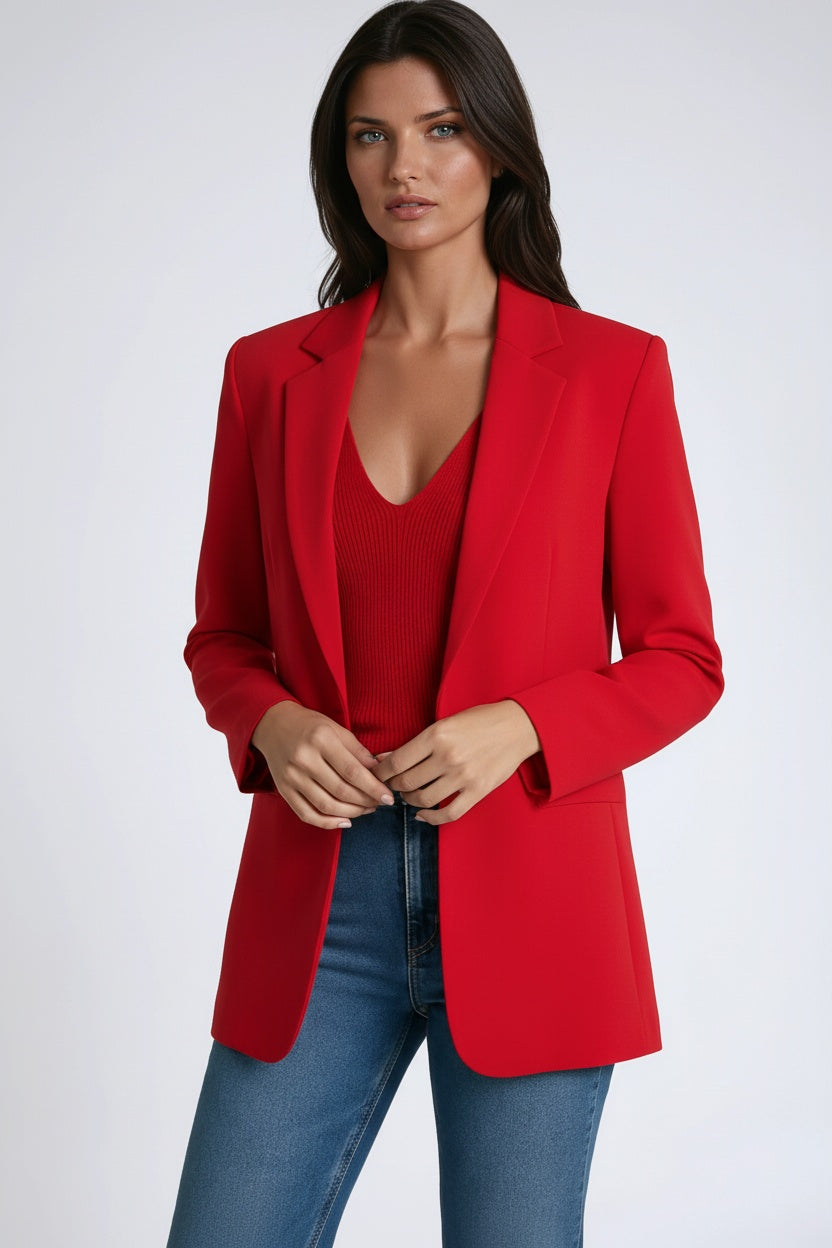 Longline Tailored Blazer in Eight Colours for Office and Evening | Koossa