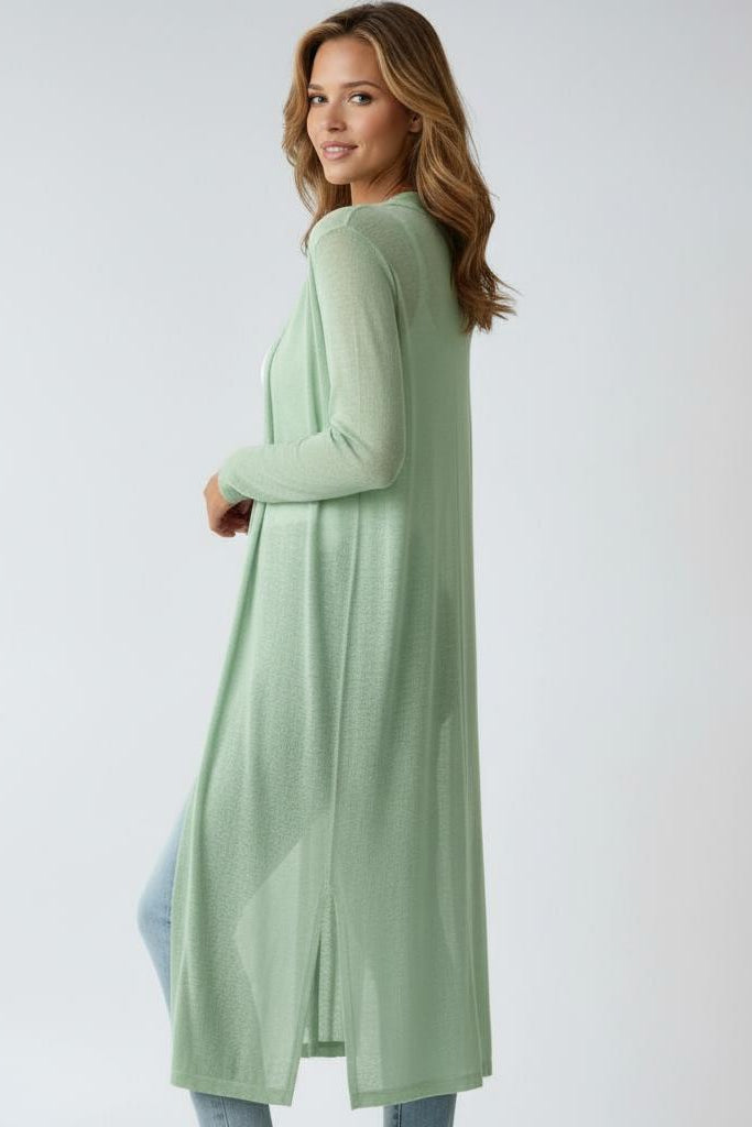 Longline Open Front Cardigan in Soft Lightweight Knit – Timeless Layering for Effortless Elegance | Koossa