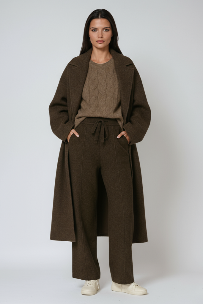 Drawstring Knit Trousers in Soft Stretch Fabric for Relaxed Weekends | Koossa