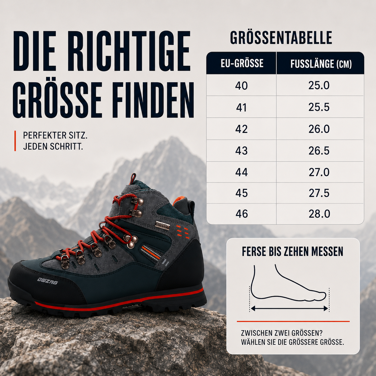 Men's Waterproof Hiking Boots, Mid-Ankle Non-Slip Rubber Sole Trekking Shoes for Winter Trail Walking, Mountain & Outdoor Use | Lonoma