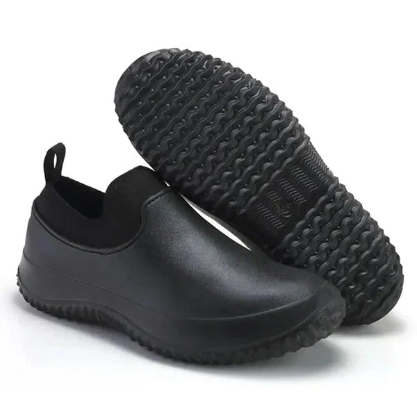 Water-Resistant Slip-On Work Shoes with Cushioned Footbed and Non-Slip Sole for Men and Women All-Day Comfort Commuting Daily Wear | Koossa