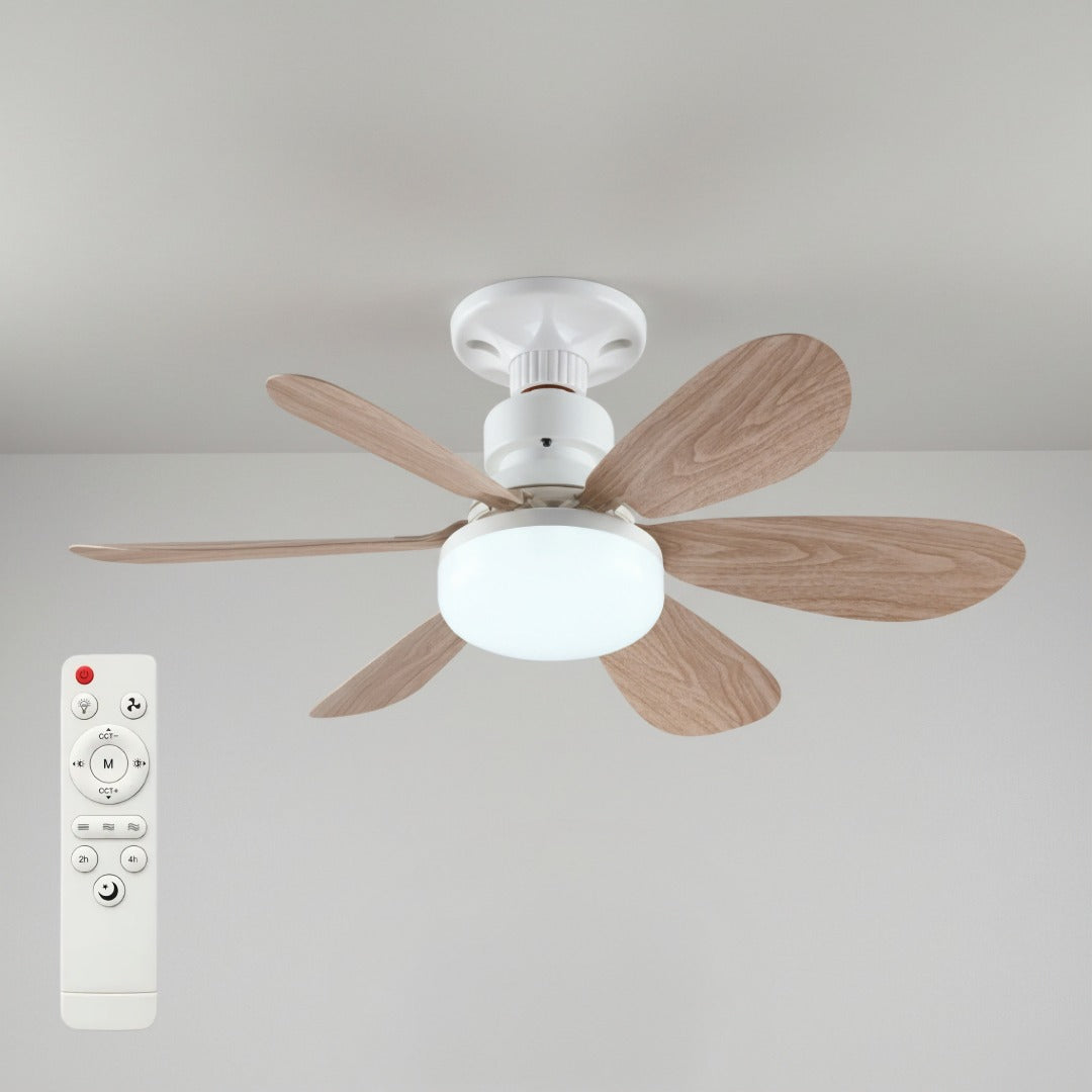 Ventilateur de plafond silencieux avec éclairage LED réglable 3 vitesses idéal chambres séjours salon moderne | Koossa