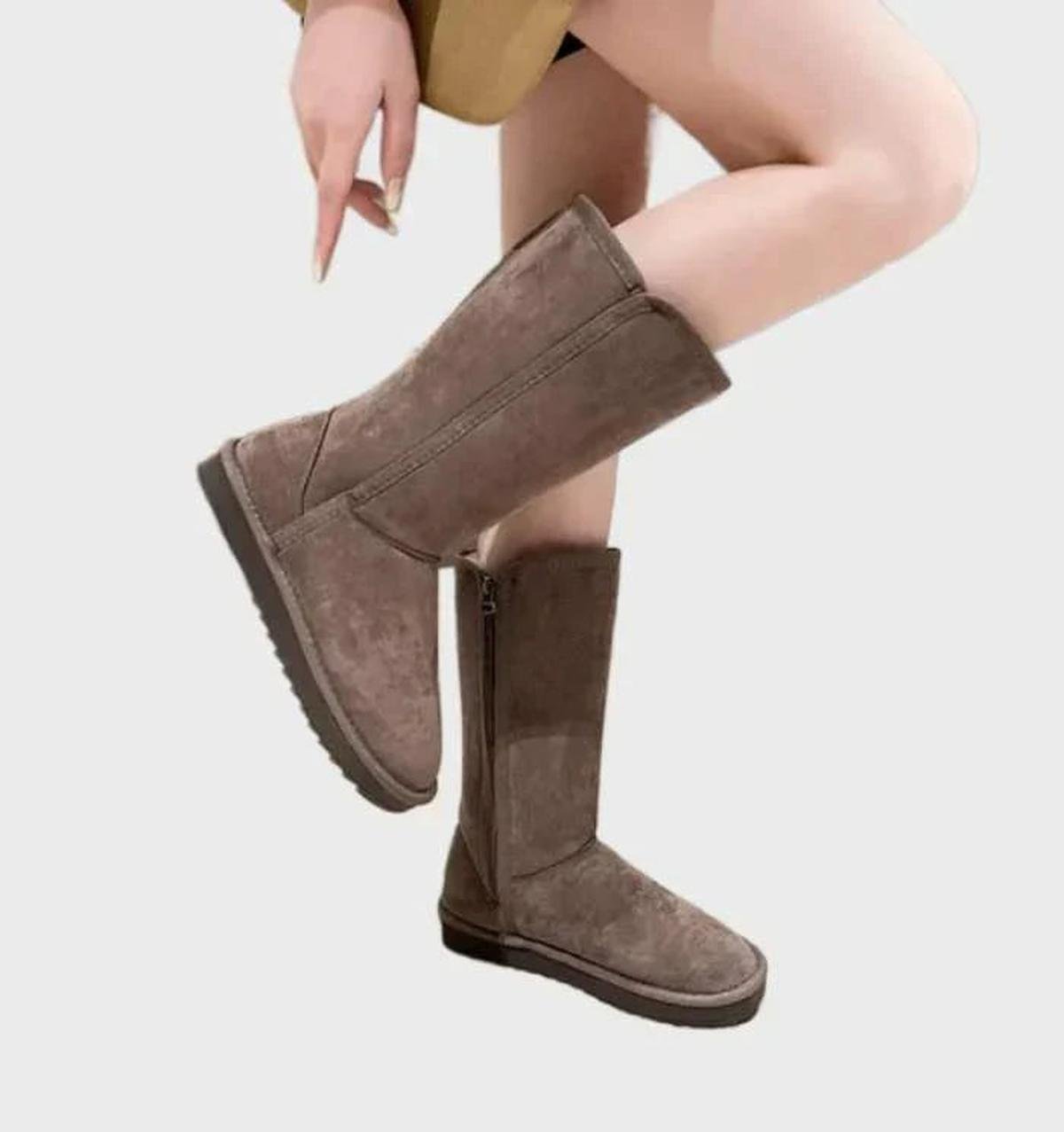 Women's Waterproof Sheepskin-Lined Winter Boots — Warm Suede Ankle Boots for Cold Weather & Snow | Koossa