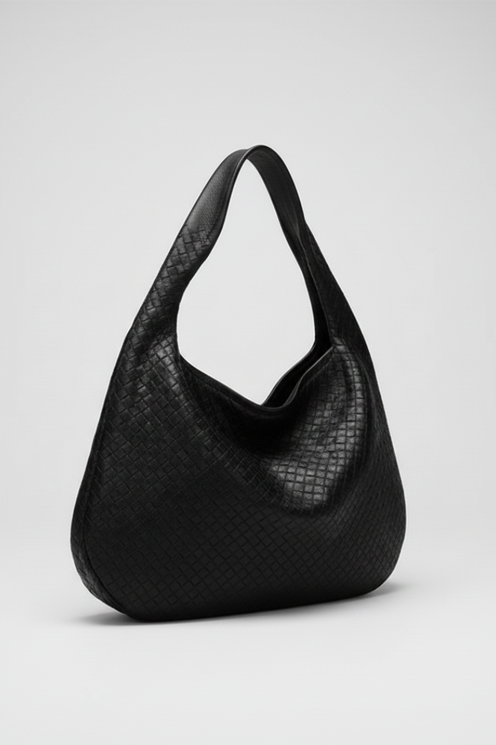Rounded Shoulder Bag in Black with Single Strap — Everyday Elegance Curved Silhouette Minimalist Design | Koossa