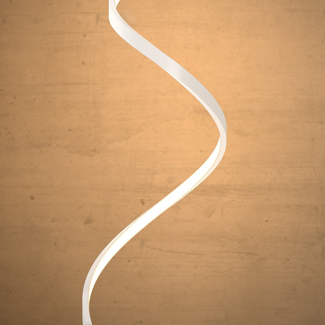 Lampadaire LED à spirale dimmable moderne minimaliste design épuré luminaire contemporain pour salon et séjour | Koossa