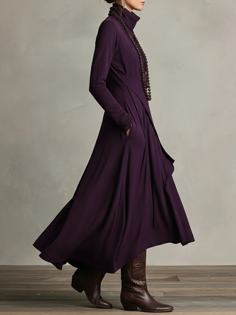 Women's Layered High Neck Maxi Dress in Flowing Chiffon for Formal Occasions and Elegant Daywear | Koossa