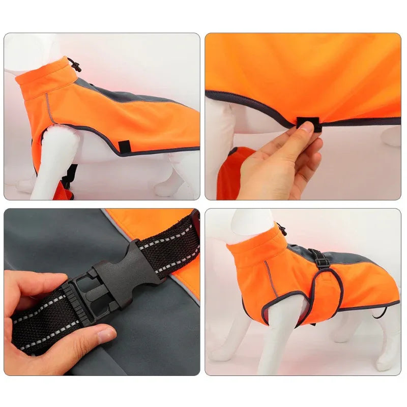 Dog Coat Waterproof Fleece Lined Reflective Warm Winter Padded Jacket Small Medium Large | Koossa
