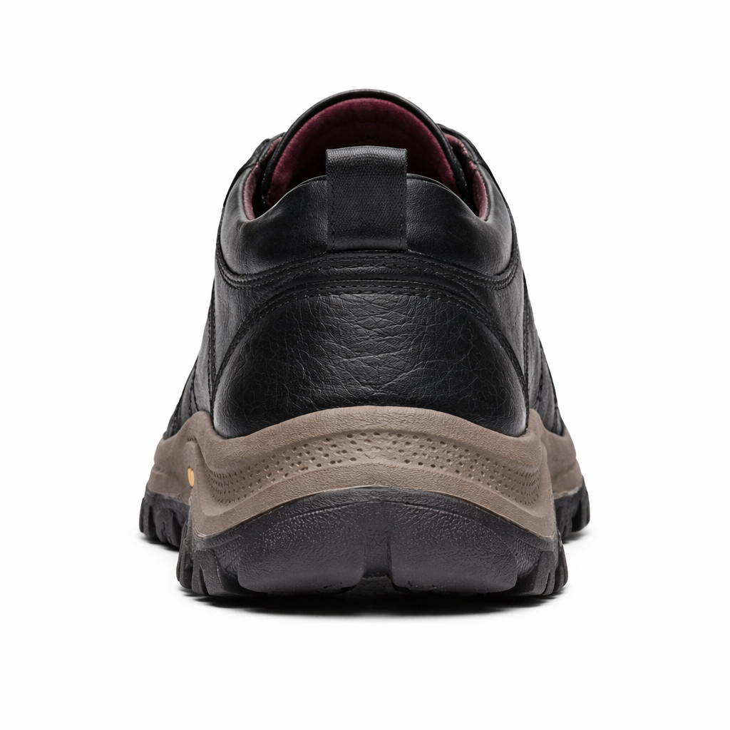 Men's Black Leather Lace-Up Shoes — Classic Orthopedic Shoes for Work & Everyday Comfort | Koossa