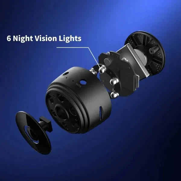 Caméra de Sécurité sans Fil avec Montage Magnétique 360° et Vision Nocturne Infrarouge HD pour Véhicule | Koossa