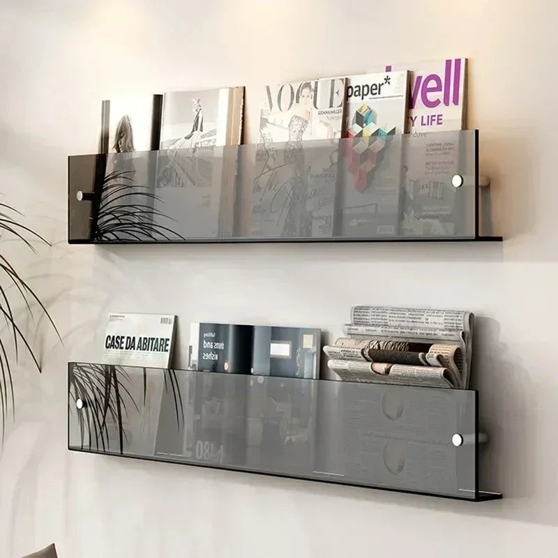 Floating Wall Shelf Magazine Rack, PVC Wall Mounted Book Display in Assorted Colors for Living Room, Office, Nursery & Kids Room | Lonoma