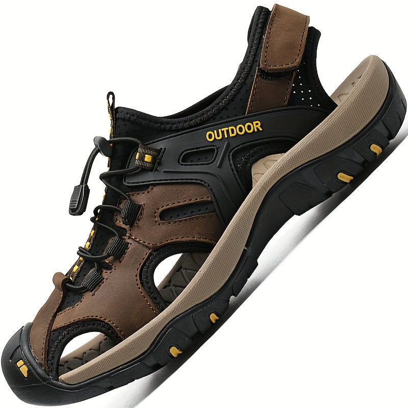 Men's Closed-Toe Sport Sandals with Elastic Strap, Breathable Hiking Sandals, Rubber Sole Summer Outdoor Walking Sandals | Lonoma