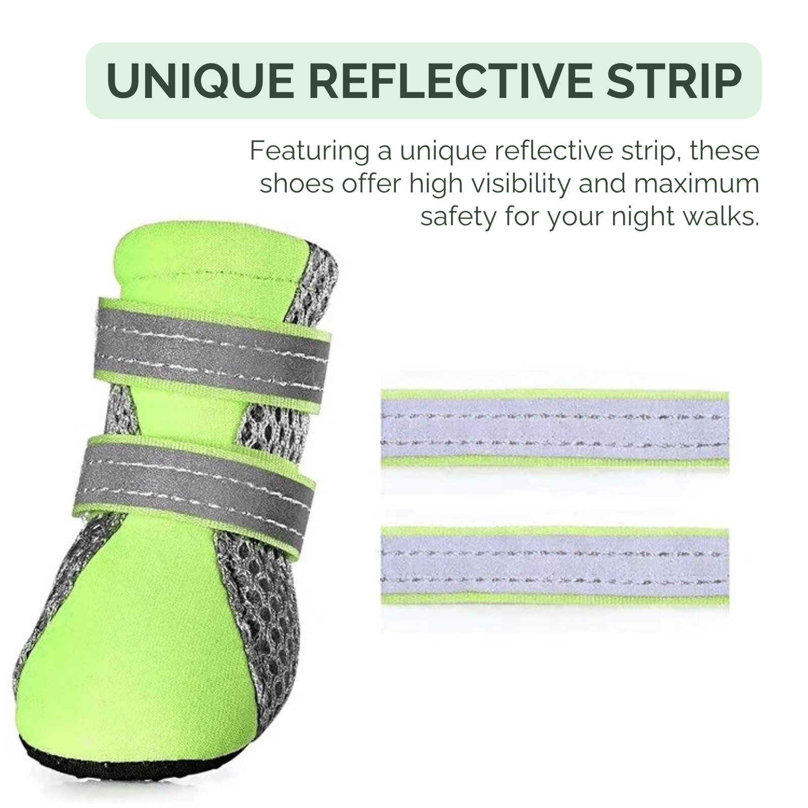 Dog Shoes Breathable Mesh Rubber Anti-Slip Sole Set of 4 S M L XL Waterproof Reflective All Season Boots | Koossa
