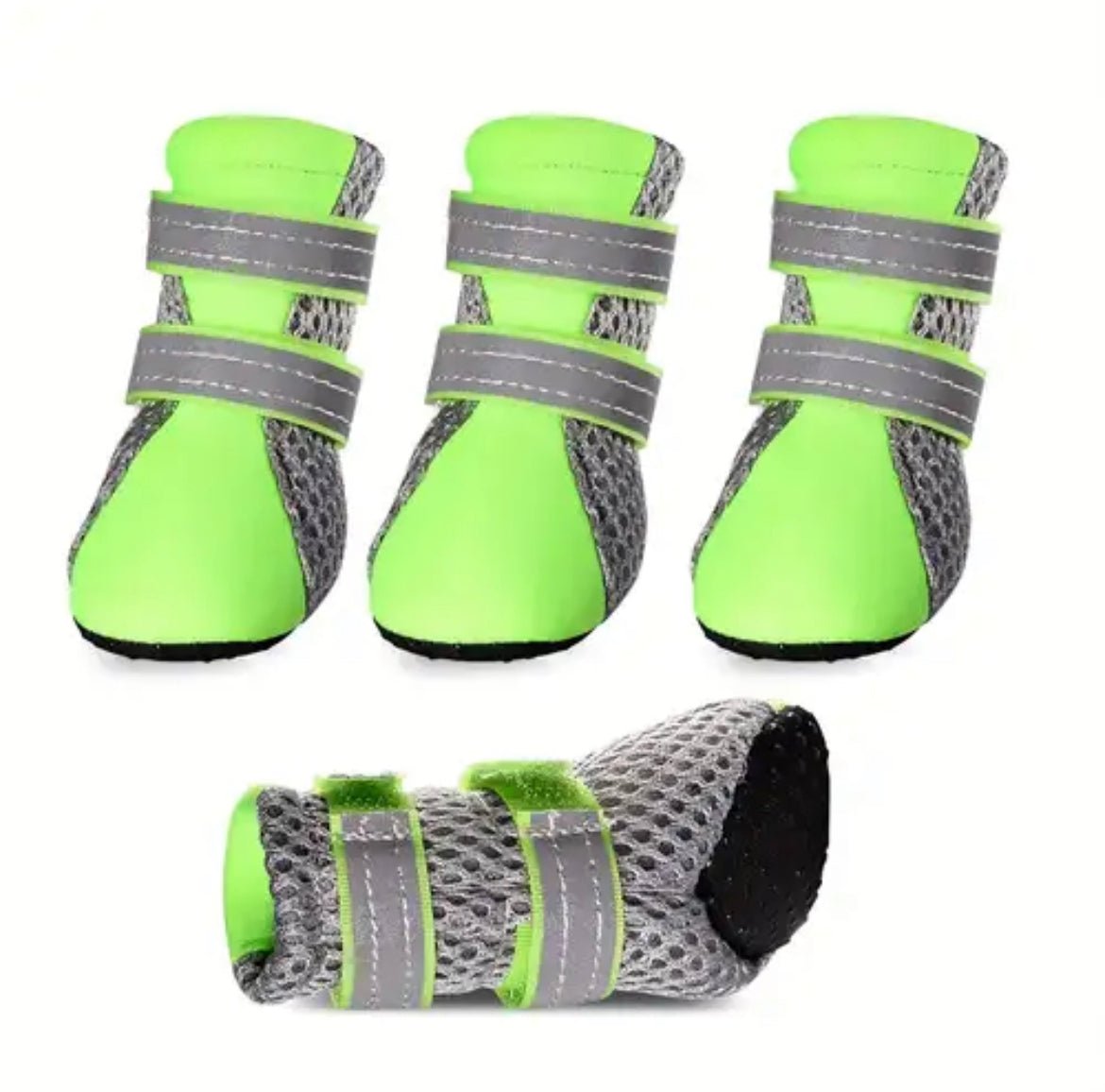 Dog Shoes Breathable Mesh Rubber Anti-Slip Sole Set of 4 S M L XL Waterproof Reflective All Season Boots | Koossa