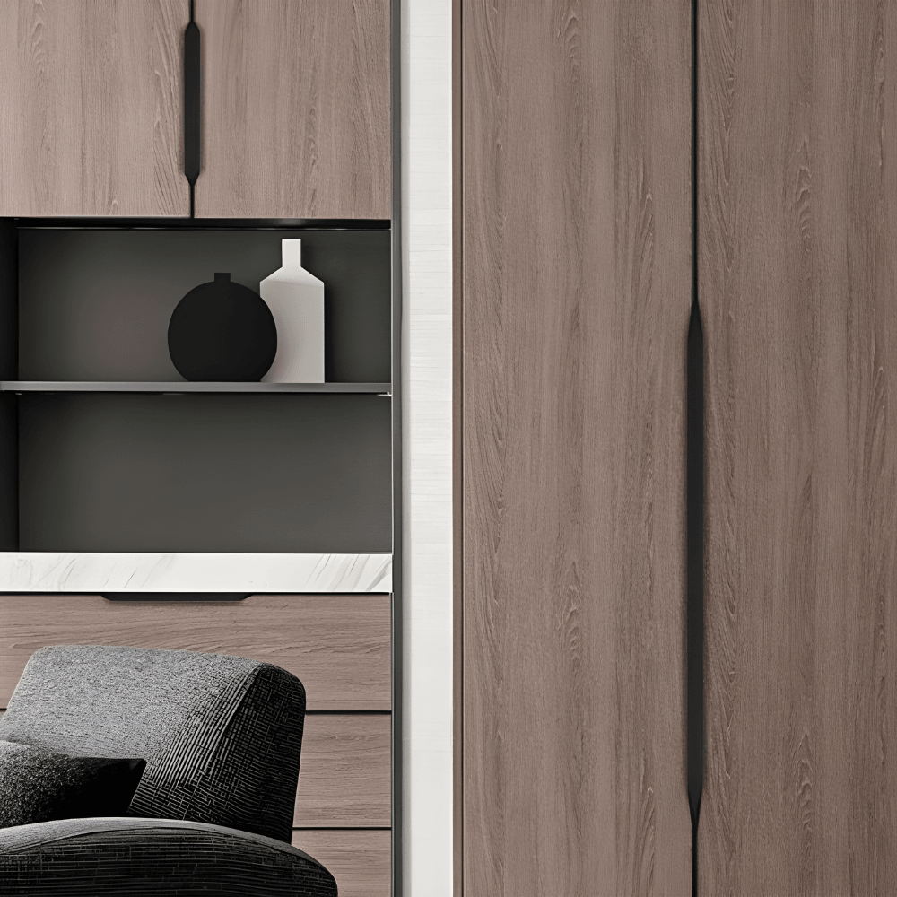 Recessed Edge Pull Cabinet Handle with Angled Profile & Fingerprint-Resistant Finish for Drawers & Cabinets | Lonoma
