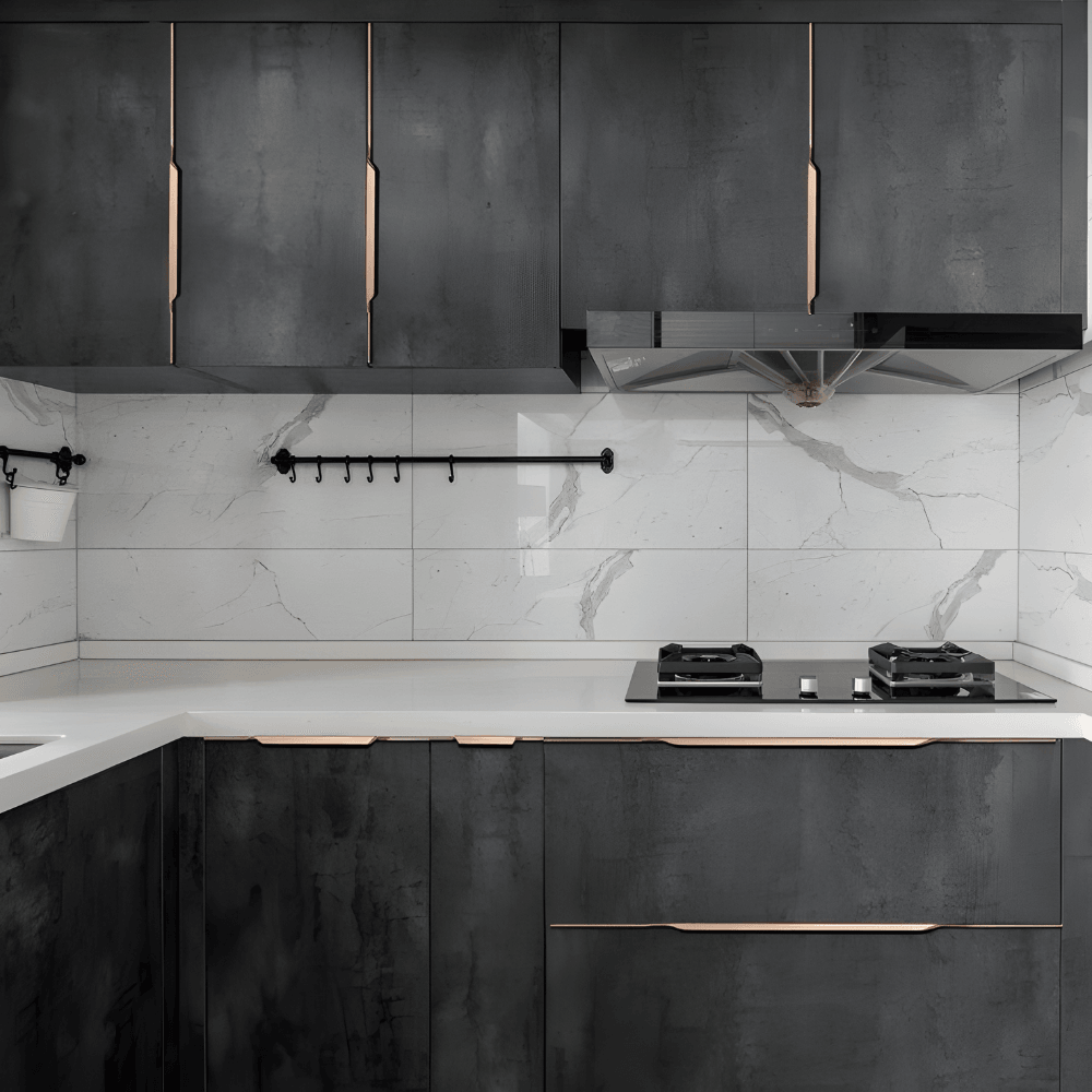 Recessed Edge Pull Cabinet Handle with Angled Profile & Fingerprint-Resistant Finish for Drawers & Cabinets | Lonoma