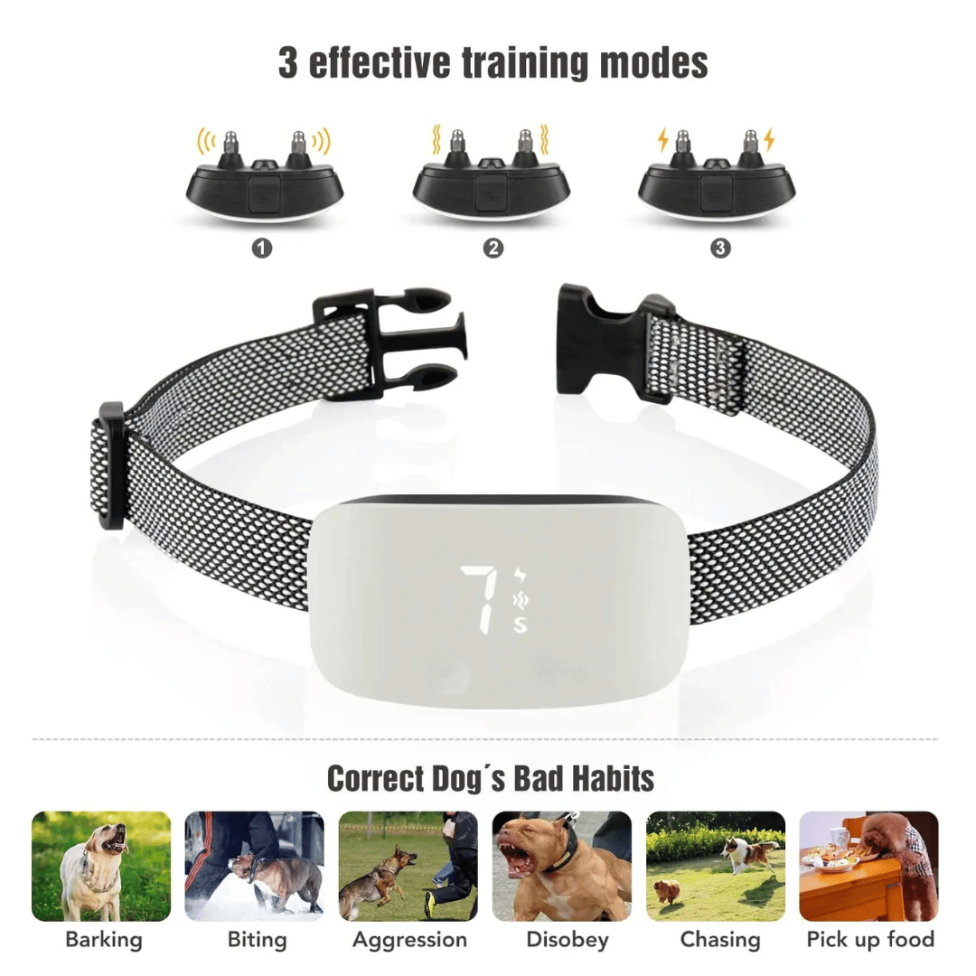 Dog Bark Collar Rechargeable IP67 Waterproof Beep Vibration Static Small Medium Large Anti Barking Training Collar Adjustable | Koossa