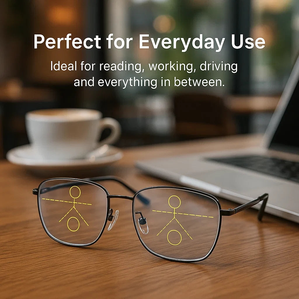 Progressive Multifocal Reading Glasses, Photochromic with Blue Light & UV Protection for Computer, Driving, Screen Time and Outdoor Use | Lonoma