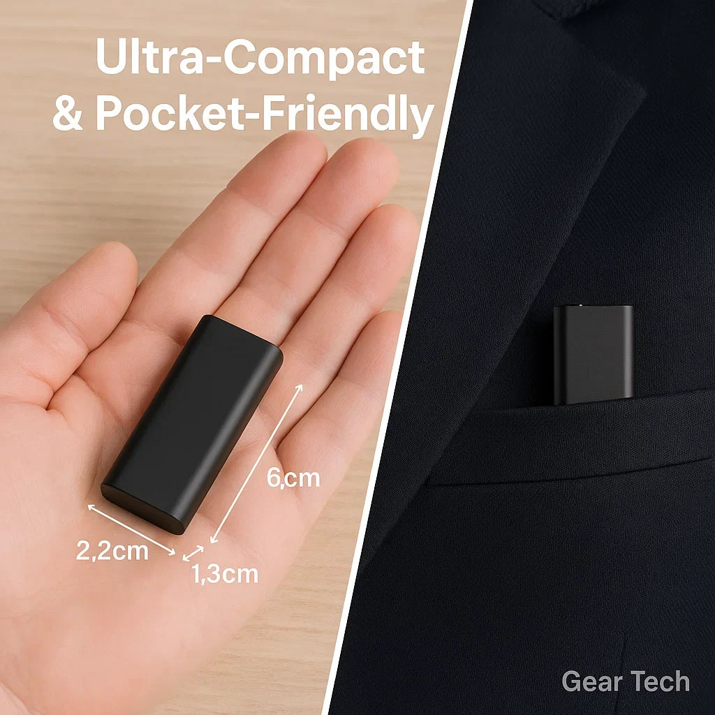 Dictaphone numérique 16 Go compact avec activation vocale et 50 heures d'autonomie idéal pour étudiants et réunions | Koossa