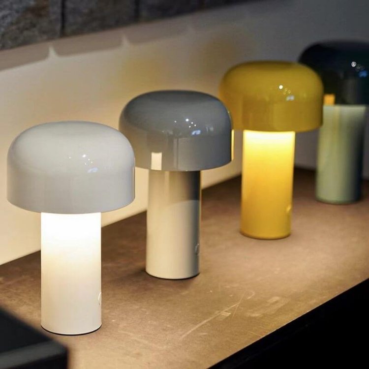 Lampe nomade LED tactile champignon rechargeable dimmable ambiance douce intérieur extérieur décoration | Koossa