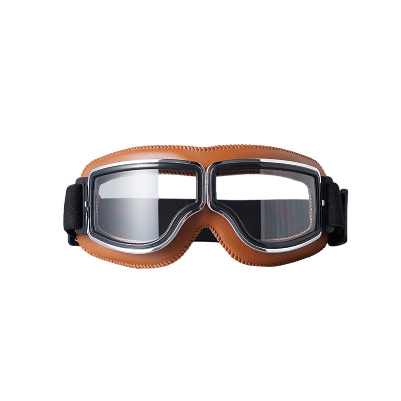 Retro Aviator Riding Goggles with Padded Foam Seal - Fits Over Prescription Glasses - UV Protection for Motorcycles & Outdoor Sports | Lonoma