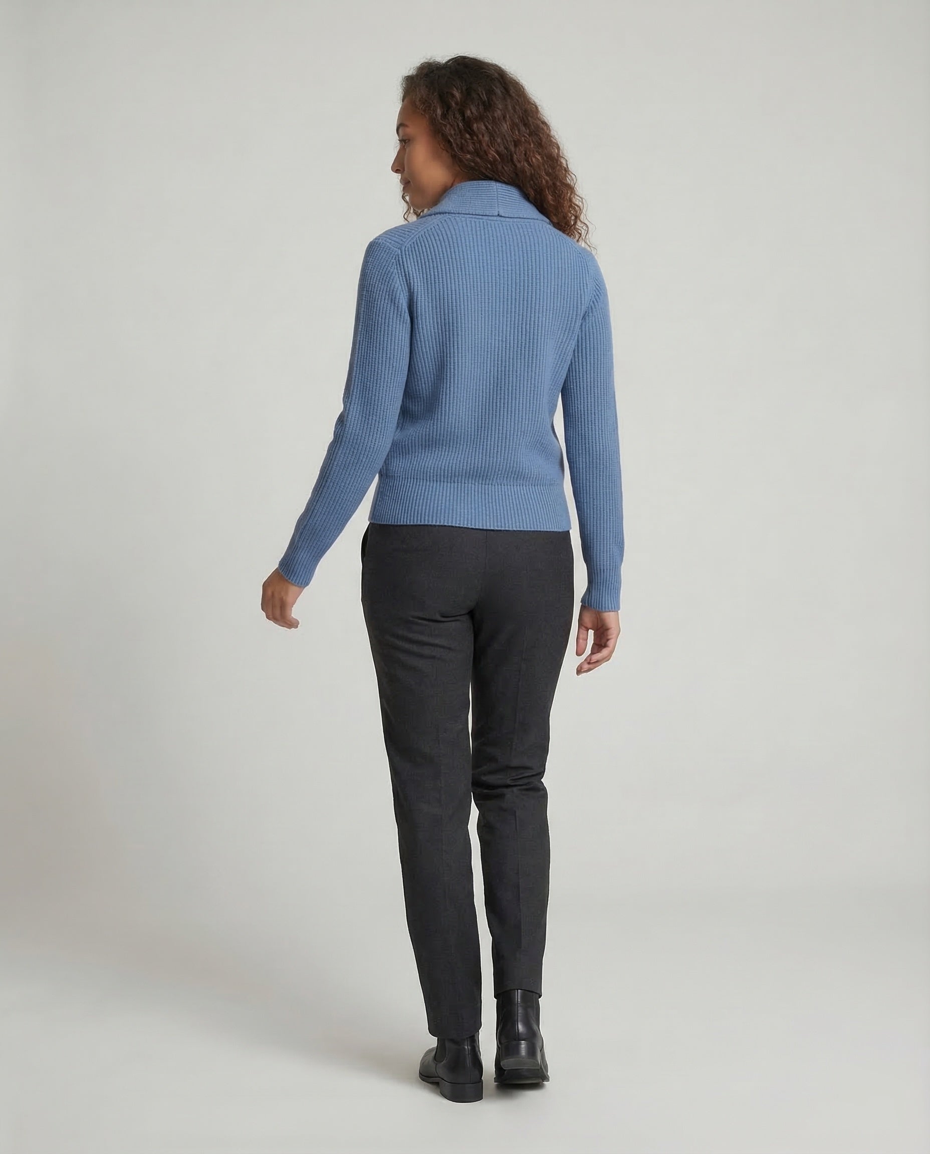 Women's Button-Front Knit Cardigan with Lapel Collar — Classic Long-Sleeve Layering Piece for Office & Everyday Wear | Koossa