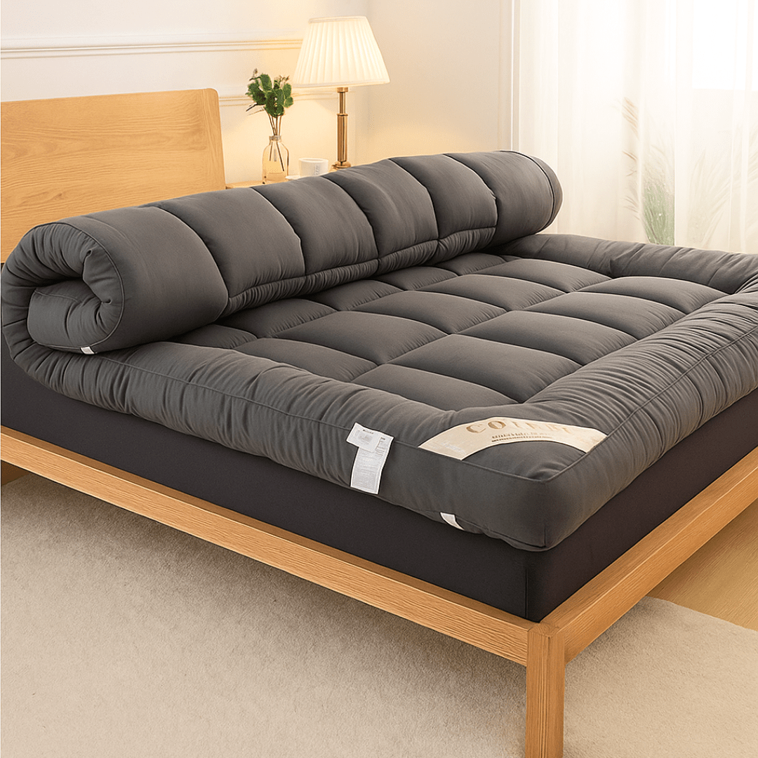 Surmatelas Bambou au Charbon Hypoallergénique 1000 GSM 5 cm Rafraîchissant Respirant Confort Sommeil Sain | Koossa