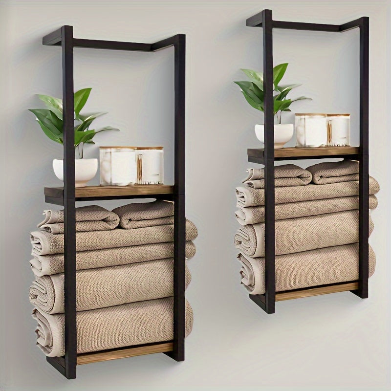 Wall Mounted Towel Rack, 2-Tier Brushed Stainless Steel Towel Holder for Bathroom, Bedroom, Kitchen, Laundry Room Storage | Lonoma