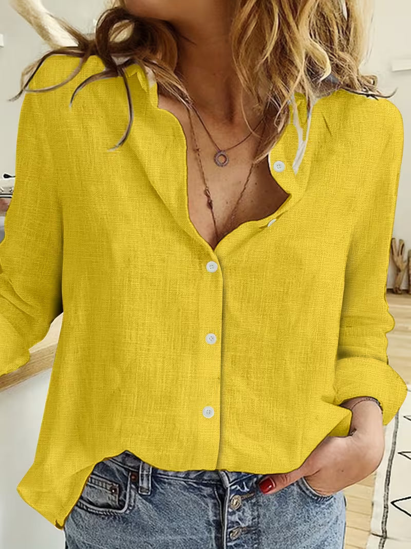 Women's Relaxed-Fit Cotton Shirt in Classic Colours for Everyday Comfort and Casual Elegance | Koossa