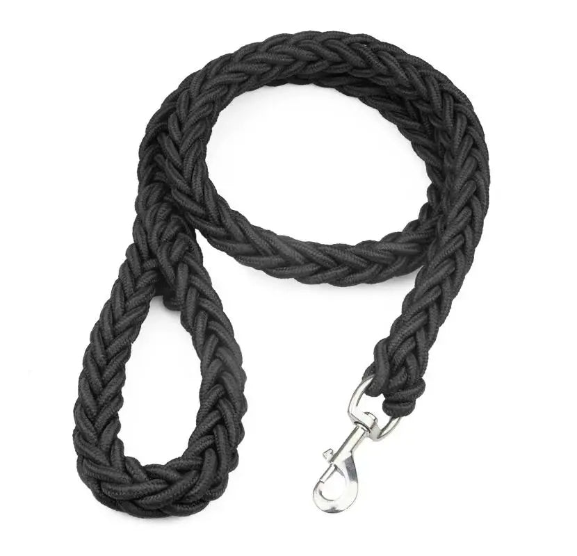 Dog Lead Braided Nylon 1.3m Heavy Duty Thick Strong Black Army Green Coffee Red Blue Purple Walking Leash Large Dogs | Koossa