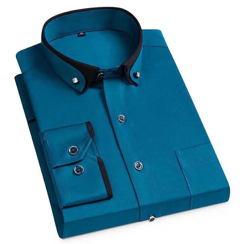 Men's Classic Long-Sleeve Shirt with Turn-Down Collar — Smart Casual Shirt for Work & Weekend | Koossa