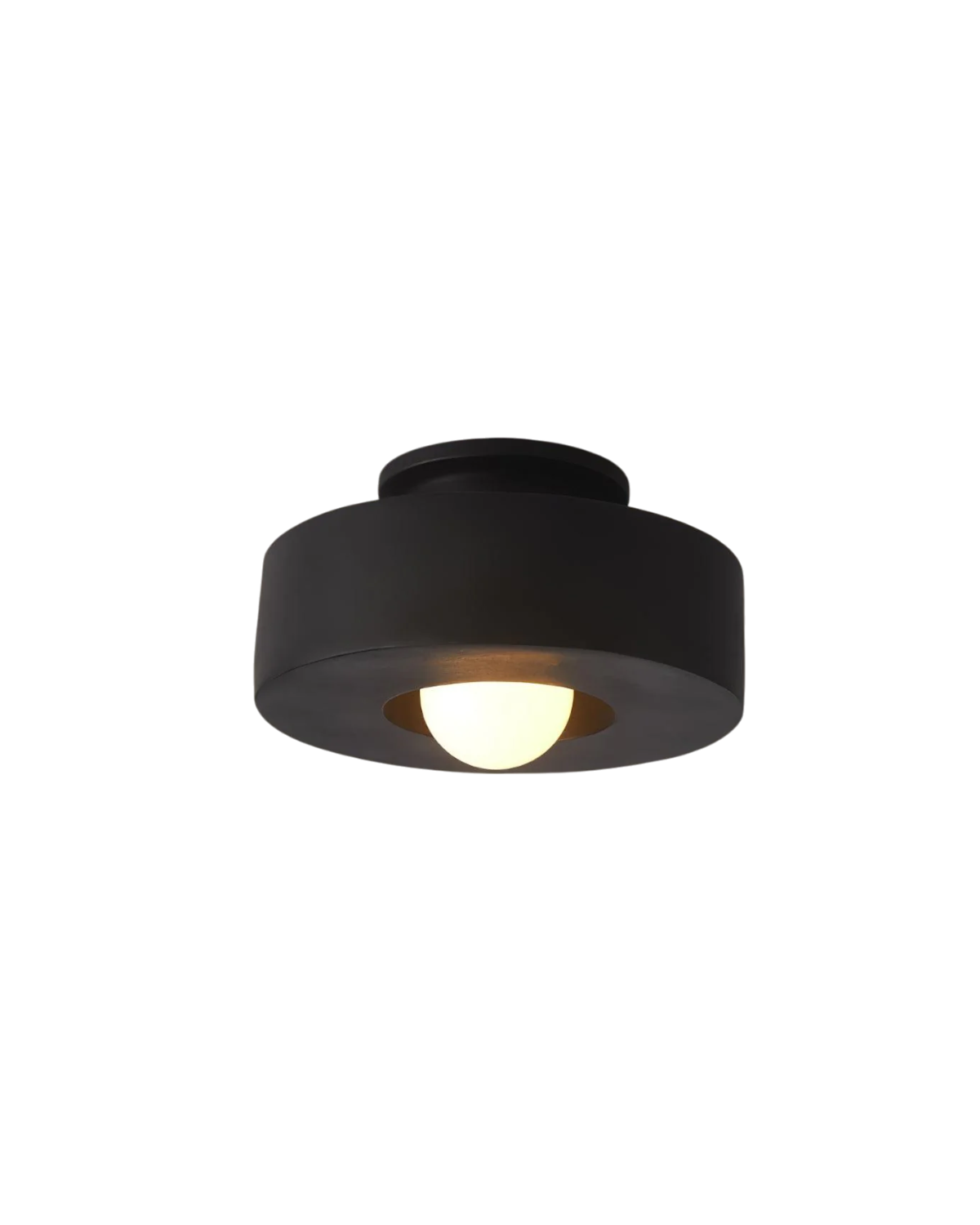 Plafonnier rond en résine avec LED intégrée pour intérieur minimaliste blanc chaud 30 cm éclairage moderne | Koossa