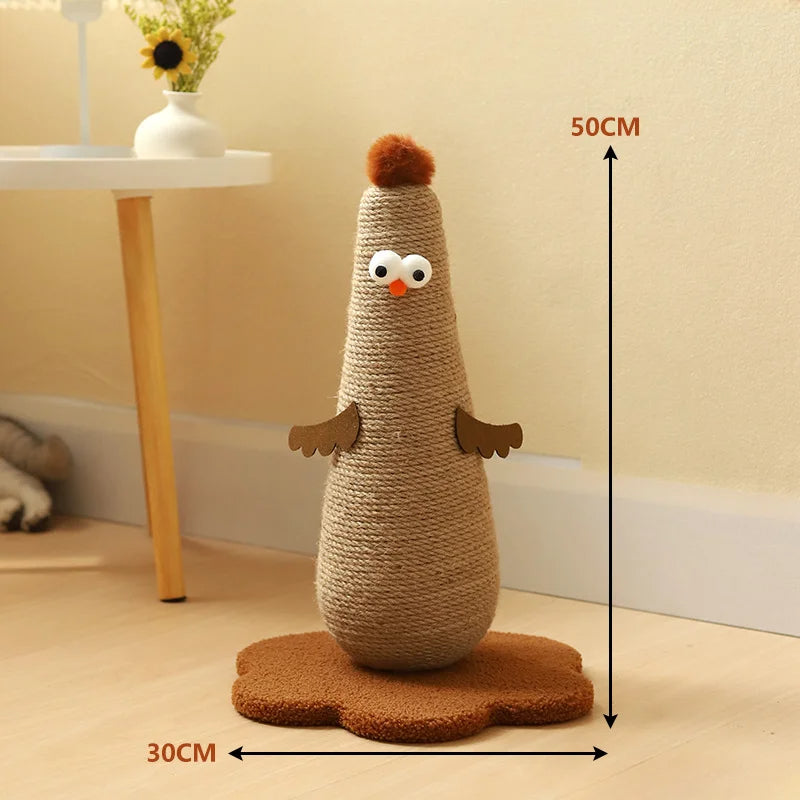 Cat Scratching Post Sisal Chicken Shape Novelty Kitten Scratcher Claw Toy Floor Standing | Koossa
