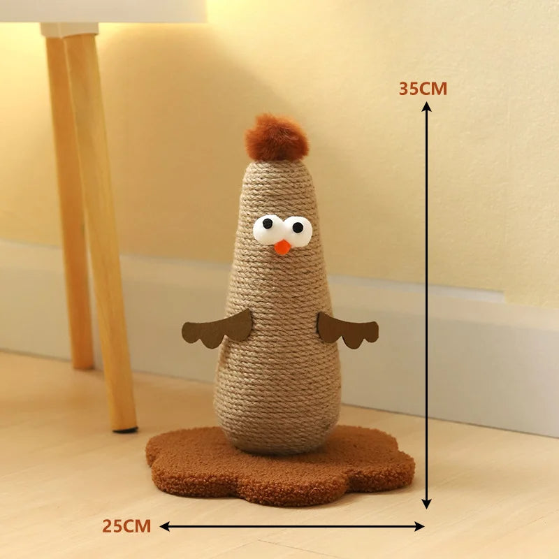 Cat Scratching Post Sisal Chicken Shape Novelty Kitten Scratcher Claw Toy Floor Standing | Koossa