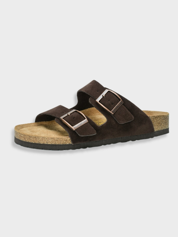 Men's Double-Strap Slide Sandals with Contoured Footbed — Adjustable Summer Slippers for Everyday Comfort | Koossa