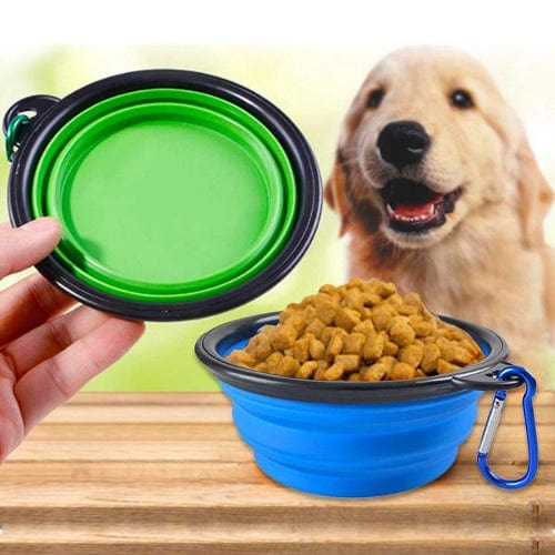 Collapsible Dog Bowl Silicone Travel 13cm 18cm Foldable Portable Clip-On Food Water Bowl Walking Hiking Camping | Koossa