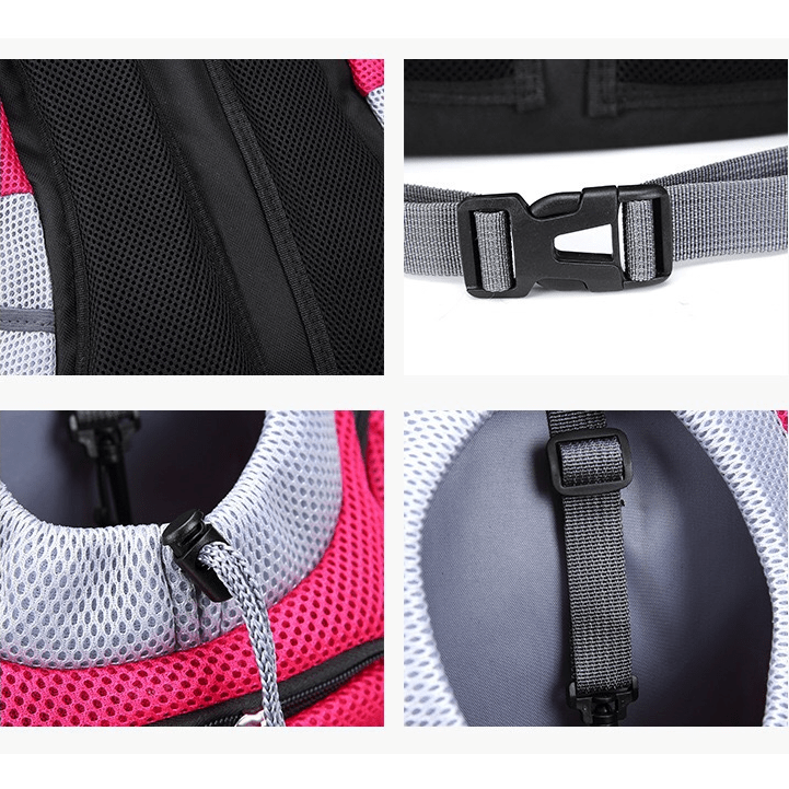Dog Carrier Backpack Oxford Polyester Breathable Mesh S M L Up to 8kg Safety Leash Padded Hiking Travel Pet Bag | Koossa