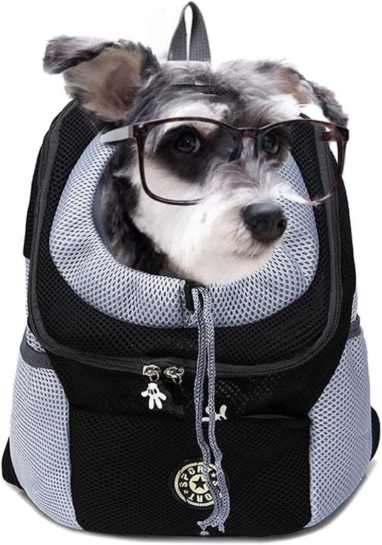 Dog Carrier Backpack Oxford Polyester Breathable Mesh S M L Up to 8kg Safety Leash Padded Hiking Travel Pet Bag | Koossa