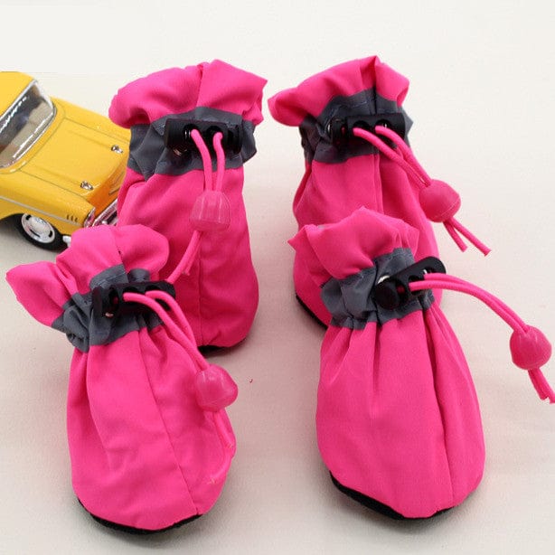 Dog Rain Boots Waterproof Rubber Sole Non-Slip Set of 4 Paw Protector Dog Shoes Mud Salt Snow Winter Walk Small Medium Large | Koossa
