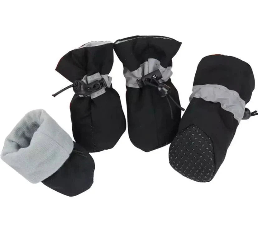 Dog Rain Boots Waterproof Rubber Sole Non-Slip Set of 4 Paw Protector Dog Shoes Mud Salt Snow Winter Walk Small Medium Large | Koossa