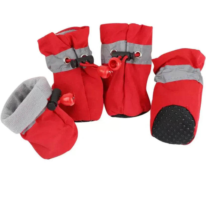 Dog Rain Boots Waterproof Rubber Sole Non-Slip Set of 4 Paw Protector Dog Shoes Mud Salt Snow Winter Walk Small Medium Large | Koossa