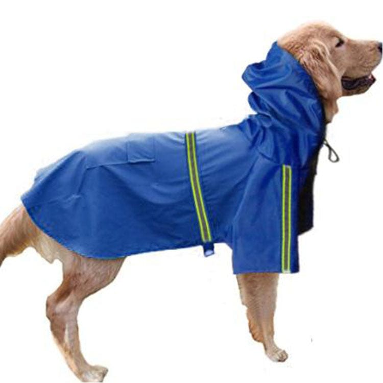 Dog Raincoat Waterproof Polyester Hood Reflective XL–5XL Large Dog Rain Jacket Adjustable Belly Strap Wipe Clean | Koossa
